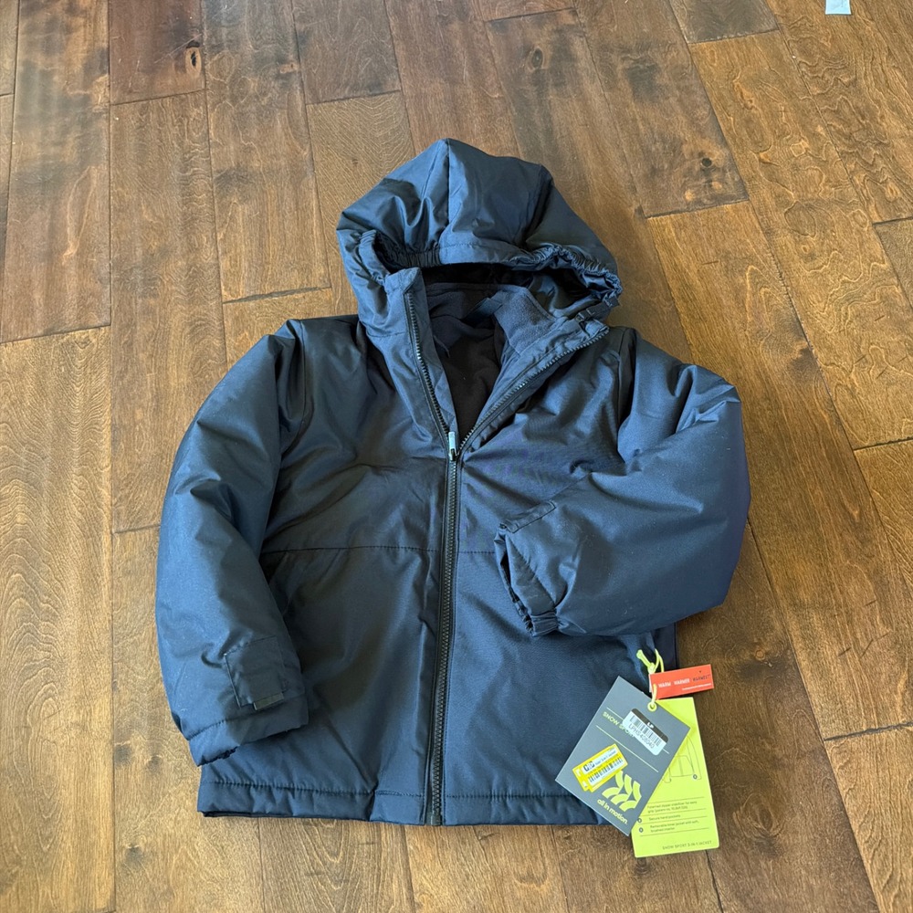 All in Motion Kids Snow Sport 3-in-1 Jacket Black Insulated Winter Coat S 6/7
